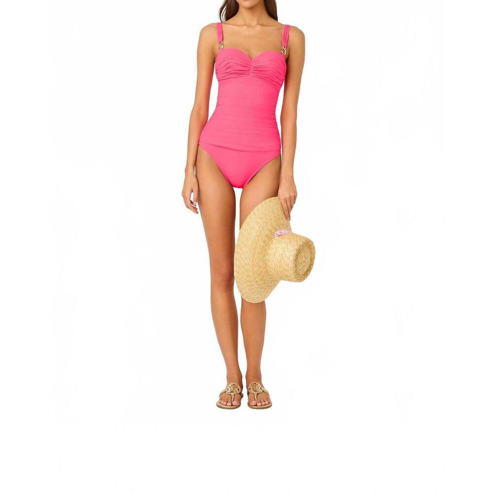 NEW LILLY PULITZER solaria one piece swimwear in cherry blossom pink